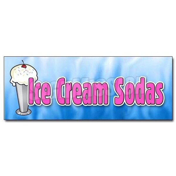 Signmission ICE CREAM SODAS DECAL sticker cones sundae floats banana split egg cream, D-24 Ice Cream Sodas D-24 Ice Cream Sodas - main